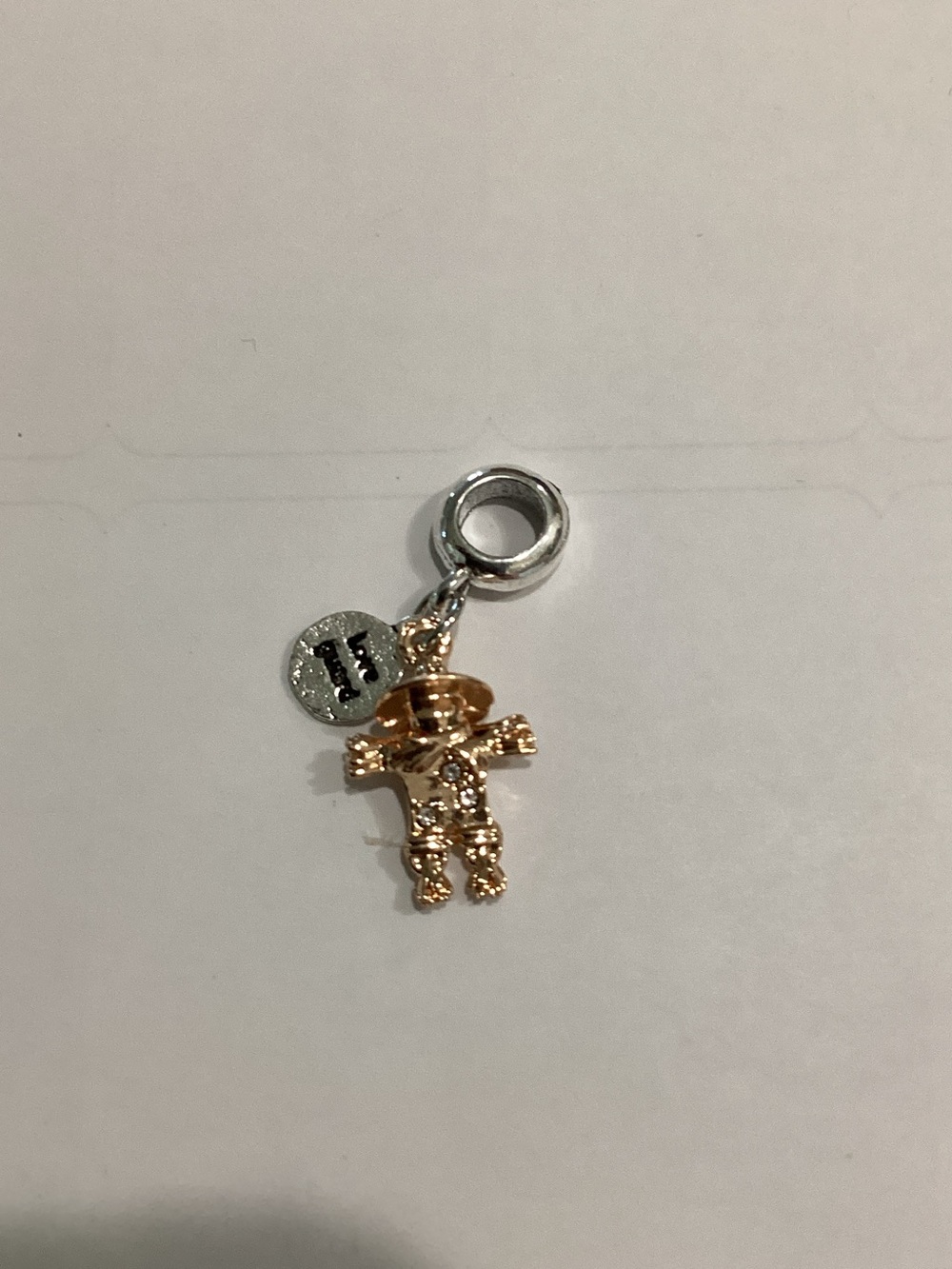 Gold-Tone scarecrow Charm Pendant with Silver Accent‎
